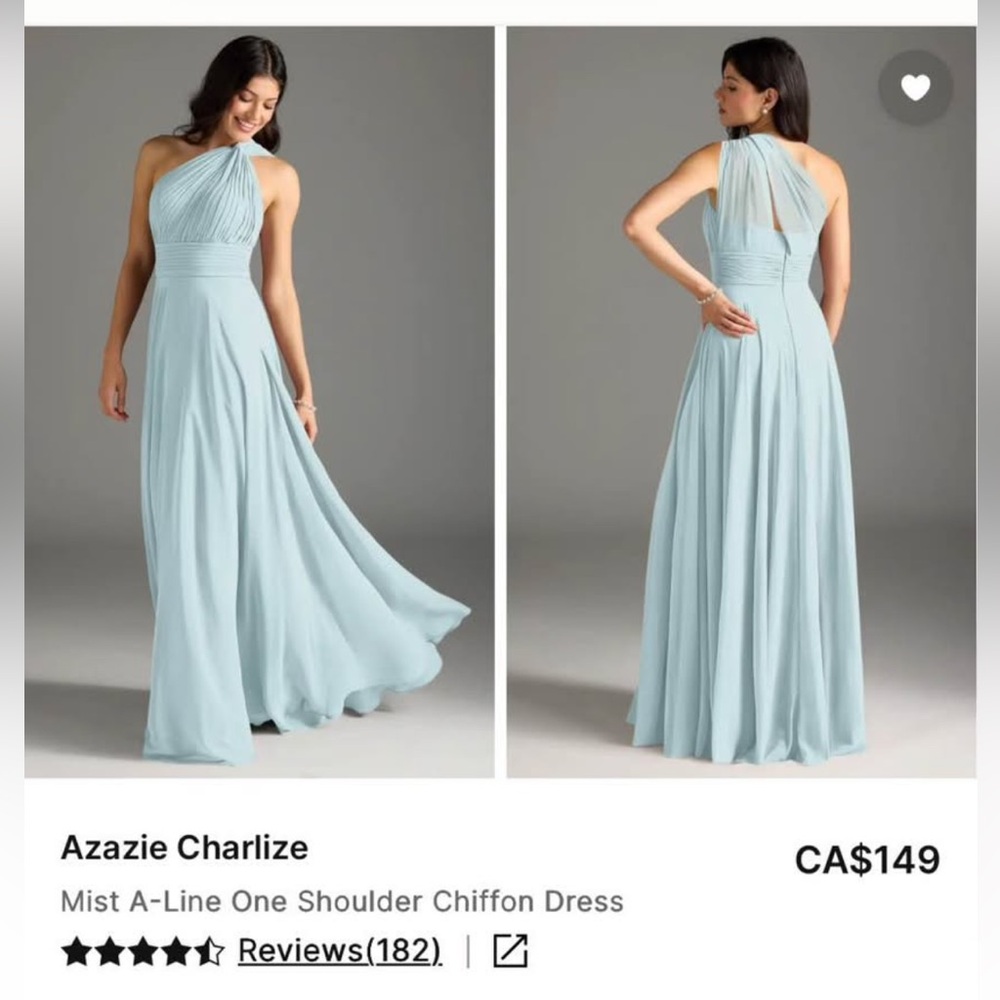 Azazie One Shoulder Chiffon Dress in Mist Blue